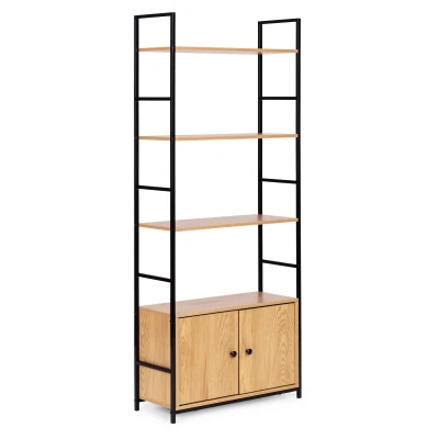 ModernHome CWG6024144 Regál se skříňkou a 4 policemi 143,5 x 58,5 x 23,5 cm