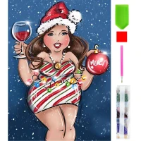 RealG RC-K-071 Diamantové malování mozaika 5D, 30 x 30 cm, Santa Lady