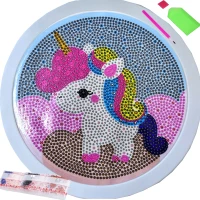 RealG RC-K-167 Diamantové malování 20 x 20 cm  v rámečku, jednorožec