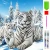 RealG RC-K-025 Diamantová maľba 5D, 20 x 20 cm, Snehové tigre