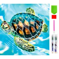 RealG RC-K-143 Diamantové malování sada 5D, 20 x 30 cm, želva