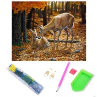 RealG RC-K-179 Diamantové malování na rámu 5D, 30 x 40 cm, srnky