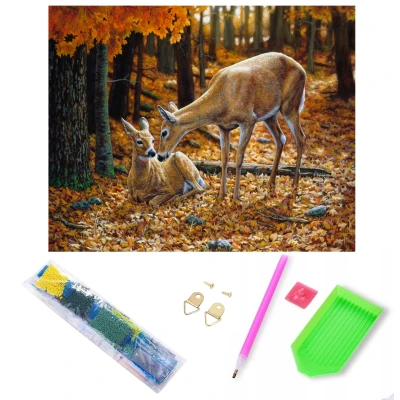RealG RC-K-179 Diamantové malování na rámu 5D, 30 x 40 cm, srnky