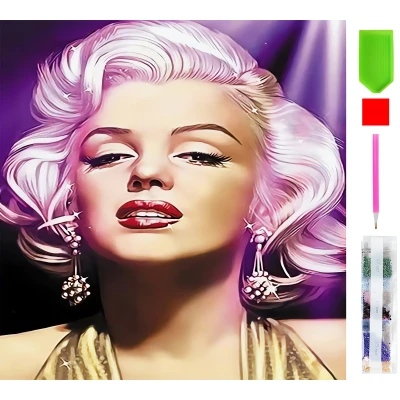 RealG RC-K-056 Diamantové malování sada 5D, 30 x 30 cm, Marilyn Monroe