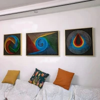 RealG RC-K-161 Kreatívna sada na výrobu obrazov zo šnúrok 40 x 40 cm, Geometrický kruh