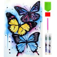 RealG RC-K-148 Diamantové malování sada 5D, 20 x 30 cm, motýli