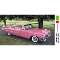 RealG RC-K-130 Diamantové malování sada 5D, 50 × 65 cm, růžový Cadillac