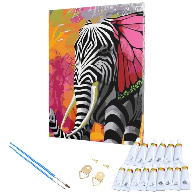 RealG RC-K-263 Malování podle čísel s rámem 30 x 40 cm, slon