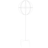 RealG RC-K-982 Kovová podpora pro popínavé rostliny 50 x 10 cm, bílá