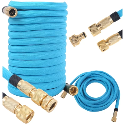 RealG RC-K-2237 Zahradní flexi hadice 6,8 - 15 m, spojky 1/2" a 3/4", modrá