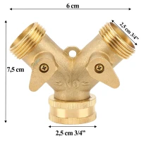 RealG RC-K-2196 Rozdělovač T‑kus pro zahradní hadici 3/4" na kohoutek