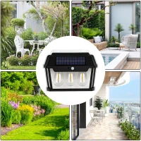 RealG RC-K-2205 Solární LED trojitá nástěnné zahradní svítidlo s čidlem pohybu