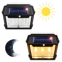 RealG RC-K-2205 Solární LED trojitá nástěnné zahradní svítidlo s čidlem pohybu