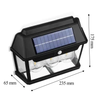 RealG RC-K-2205 Solární LED trojitá nástěnné zahradní svítidlo s čidlem pohybu