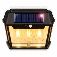 RealG RC-K-2205 Solární LED trojitá nástěnné zahradní svítidlo s čidlem pohybu