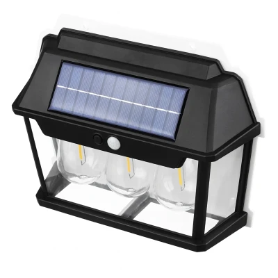 RealG RC-K-2205 Solární LED trojitá nástěnné zahradní svítidlo s čidlem pohybu