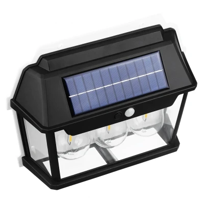 RealG RC-K-2205 Solární LED trojitá nástěnné zahradní svítidlo s čidlem pohybu