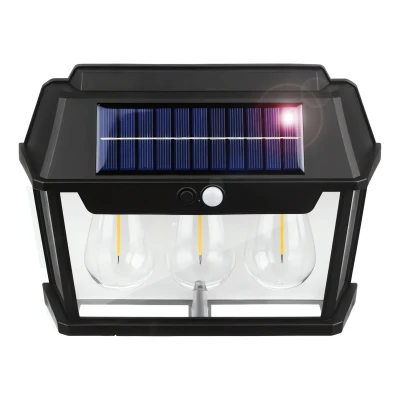 RealG RC-K-2205 Solární LED trojitá nástěnné zahradní svítidlo s čidlem pohybu