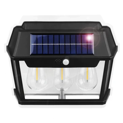 RealG RC-K-2205 Solární LED trojitá nástěnné zahradní svítidlo s čidlem pohybu