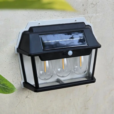 RealG RC-K-2205 Solární LED trojitá nástěnné zahradní svítidlo s čidlem pohybu