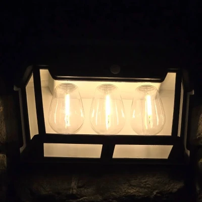 RealG RC-K-2205 Solární LED trojitá nástěnné zahradní svítidlo s čidlem pohybu