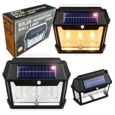 RealG RC-K-2205 Solární LED trojitá nástěnné zahradní svítidlo s čidlem pohybu