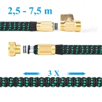 RealG RC-K-2247 Zahradní flexi hadice 2,5 - 7,5 m, spojky 1/2" 3/4", pistole