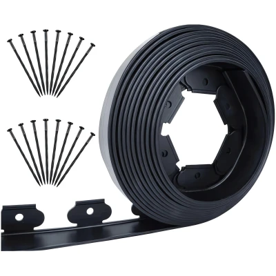 RealG RC-K-1016 Sada pro lemování zahradního trávníku 5 x 5 cm, 20 m, černá