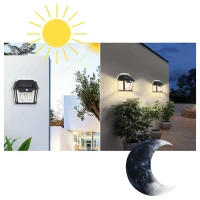 RealG RC-K-2204 Solární LED dvojité nástěnné zahradní svítidlo s čidlem pohybu