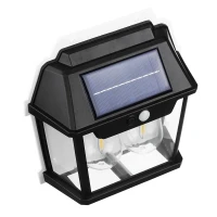 RealG RC-K-2204 Solární LED dvojité nástěnné zahradní svítidlo s čidlem pohybu
