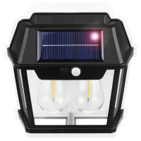 RealG RC-K-2204 Solární LED dvojité nástěnné zahradní svítidlo s čidlem pohybu