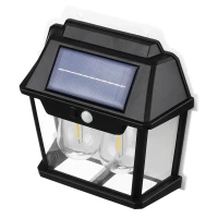 RealG RC-K-2204 Solární LED dvojité nástěnné zahradní svítidlo s čidlem pohybu