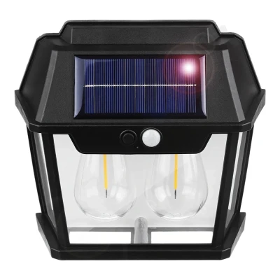 RealG RC-K-2204 Solární LED dvojité nástěnné zahradní svítidlo s čidlem pohybu