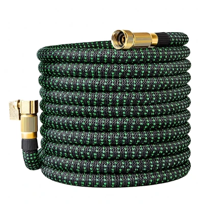 RealG RC-K-2248 Zahradní flexi hadice 5 - 15 m, spojky 1/2″ a 3/4″, pistole, černá