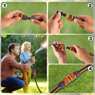 RealG RC-K-2202 Sada spojek na zahradní hadici a kohoutek 1/2'' a 3/4'', 20 ks