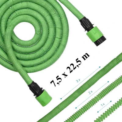 RealG RC-K-2234 Zahradní flexi hadice 1/2'' 7,5 - 22,5 m, pistole, zelená