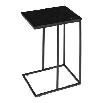 ModernHome BJ403066CT Mobilní odkládací stolek s kovovým rámem, černý
