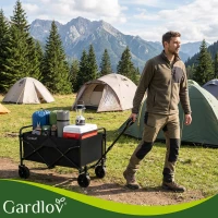 Gardlov 27542 Zahradní přepravní vozík skládací, 100 kg, 90 l, 69 x 45 x 49 cm, černý