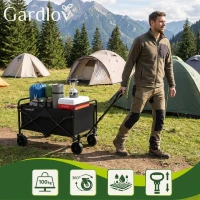 Gardlov 27542 Zahradní přepravní vozík skládací, 100 kg, 90 l, 69 x 45 x 49 cm, černý