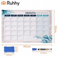 Ruhhy 26954 Magnetický plánovač na chladničku 30 x 40 cm, 4x značka