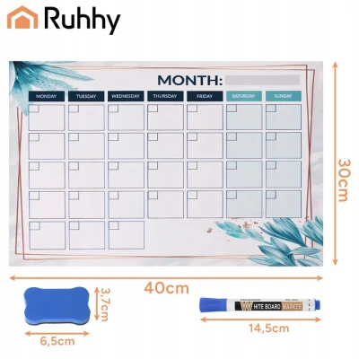 Ruhhy 26954 Magnetický plánovač na chladničku 30 x 40 cm, 4x značka