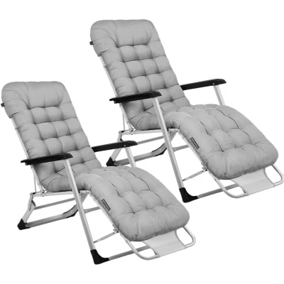 Sofotel 286401 Zložiteľné záhradné ležadlo s vankúšikom ChillWell, sada 2 ks, sivé