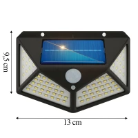 RealG RC-K-2144 Solárne vonkajšie LED osvetlenie, 100 LED diód, 600 lm, IP44, snímač pohybu