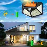 RealG RC-K-2144 Solárne vonkajšie LED osvetlenie, 100 LED diód, 600 lm, IP44, snímač pohybu