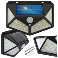 RealG RC-K-2144 Solárne vonkajšie LED osvetlenie, 100 LED diód, 600 lm, IP44, snímač pohybu