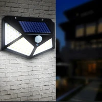 RealG RC-K-2144 Solárne vonkajšie LED osvetlenie, 100 LED diód, 600 lm, IP44, snímač pohybu