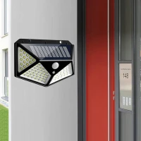 RealG RC-K-2144 Solárne vonkajšie LED osvetlenie, 100 LED diód, 600 lm, IP44, snímač pohybu