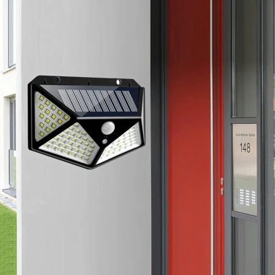 RealG RC-K-2144 Solárne vonkajšie LED osvetlenie, 100 LED diód, 600 lm, IP44, snímač pohybu