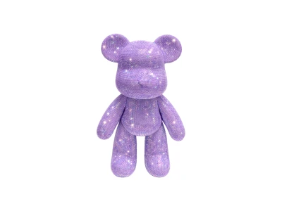 RealG RC-K-256 Diamantové malování 5D figurka 38 cm, medvěd fialový