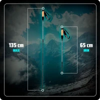 Trekingové palice Neo-Sport NS-380 Professional, 65-135 cm, 0,355 kg, 2 kusy, čierne